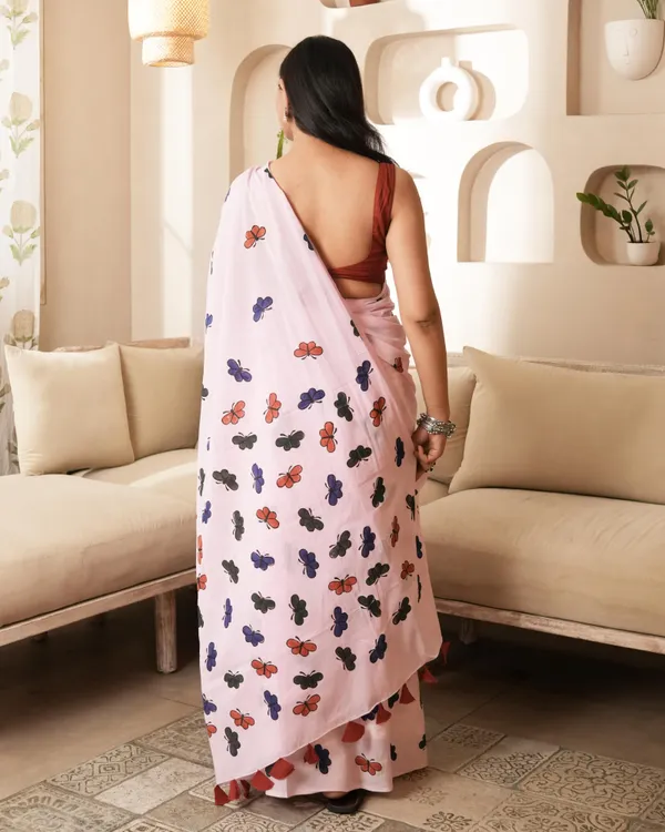 Multicolour_Cotton_Butterfly_Kisses_H_Block_Printed_Mul_Saree_With_Tassels_For_Women